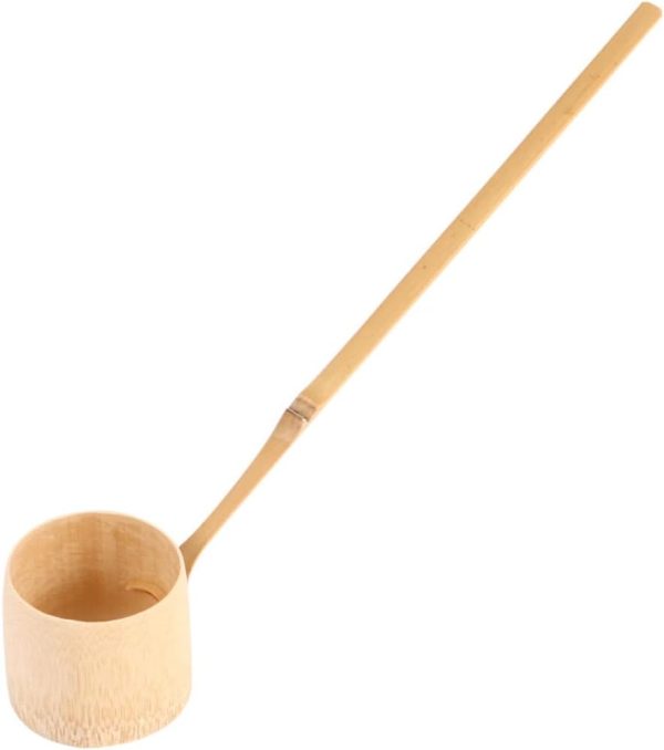 Japanese Water Ladle Bamboo Spoon Wooden Handle Tea Spoon for Japanese Green Tea