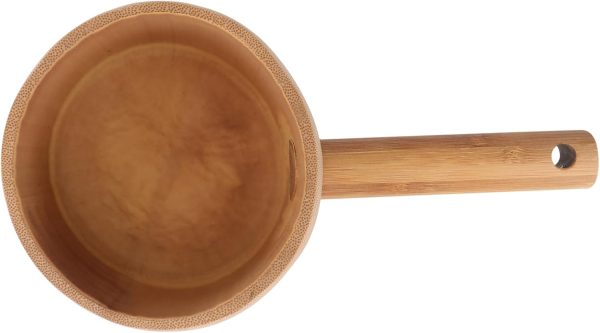 1pc Long Bamboo Handle Water Ladle Garden Watering Spoon Japanese Style Kitchen Tool
