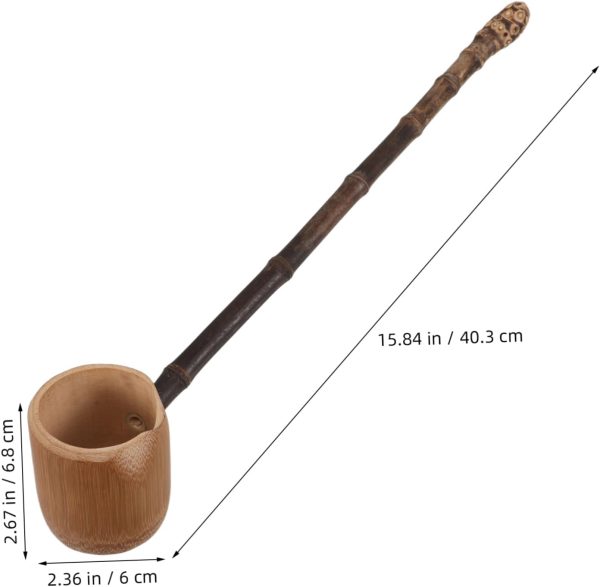Long Handle Bamboo Water Scoop Cooking Watering Dipper for Tea Ceremonies Home Use - Image 2