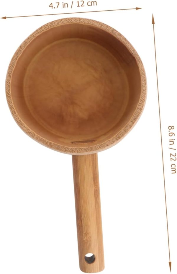 1pc Long Bamboo Handle Water Ladle Garden Watering Spoon Japanese Style Kitchen Tool - Image 2