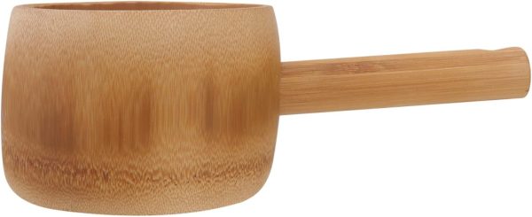 1Pc Bamboo Long Handle Water Ladle Portable Garden Water Scoop for Tea Kitchen and Outdoor Use Chic Design and Material