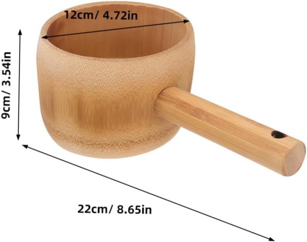 Deep Water Bailer Bamboo Water Ladle Long Handle Kitchen Tool Ergonomic Design Easy to Use - Image 2