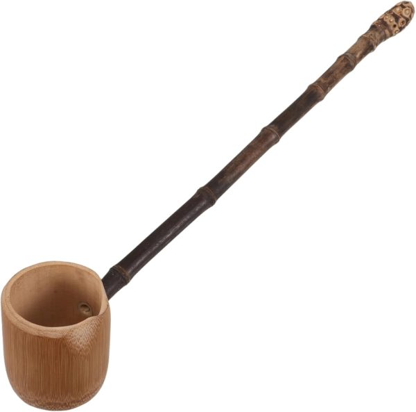 Traditional Chinese Bamboo Ladle Long Handle Water Scoop for Tea Ceremonies Cooking