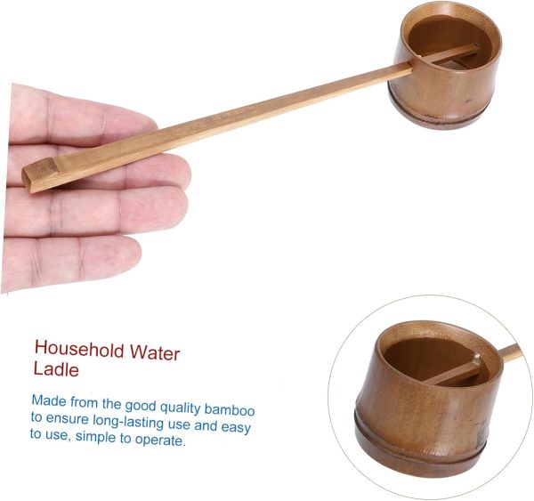 Garden Watering Ladle Bamboo Water Scoop Long Handle Strong Material Easy to Use 1pc