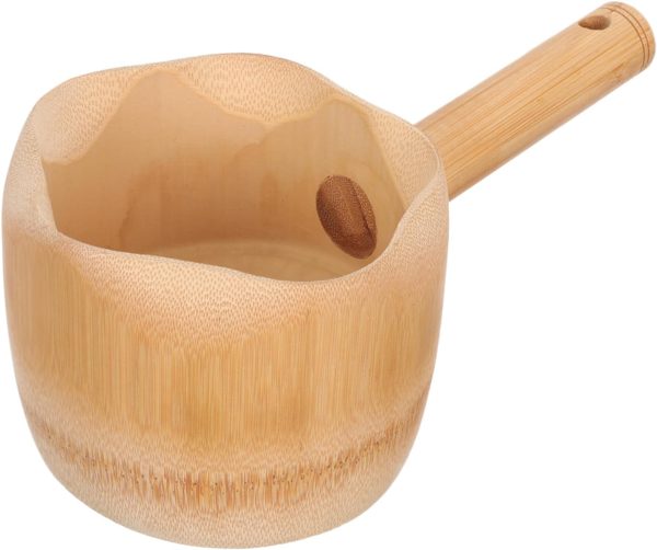 Watering Ladle Water Ladle for Home Bamboo Spoon Thickened Bailer Bamboo Water Scoop Household Water Ladle Water Ladle Scoop Lotus Leaf Design Scoop Gardening Watering Scoop