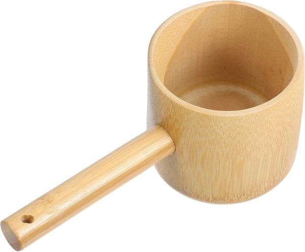 Bath Spoon Wooden Shampoo Spoon Ladle Wooden Scoops Sauna Scoop Wooden Water Scoop Spoon Bamboo Water Wine Ladle Large Ladle Bath Salt Ladle Scoop Japanese-style China