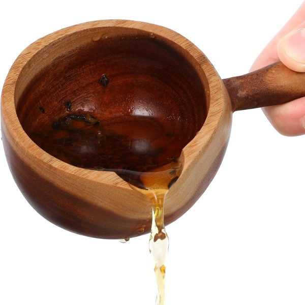 Wood Water Ladle Retro Wooden Bailer Wooden Rice Spoon Bath Salt Scoop Kitchen Serving Ladle Japanese Swater Ladle with Handle