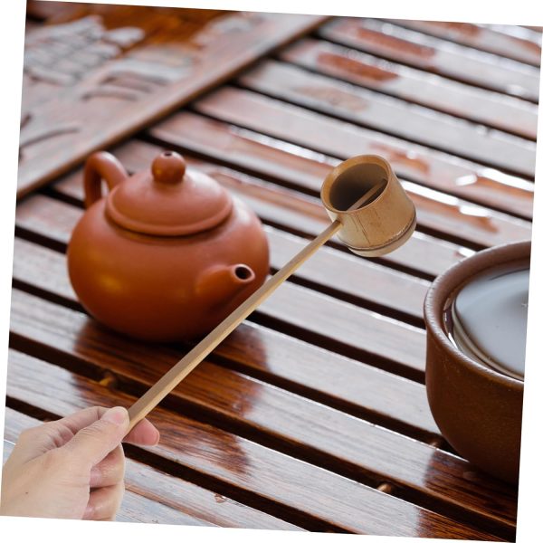 Japanese Style Bamboo Water Scoop Long Handle Ladle for Tea Ceremony Wine Water Garden Watering Ladle Compact - Image 2