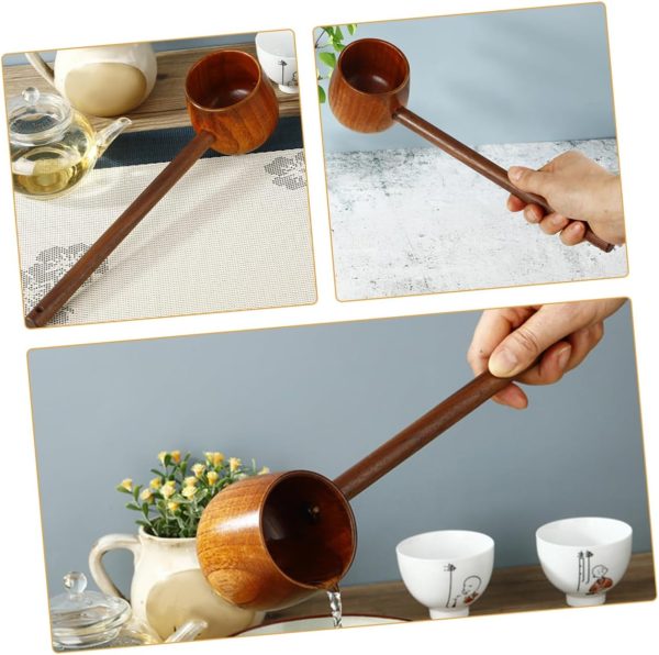 Elegant Wooden Watering Ladle Long Handle Soup Spoon for Tea Wine Soup - Image 2