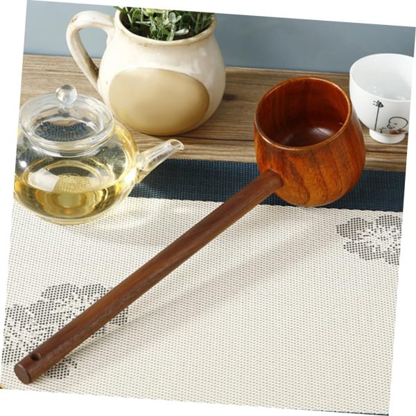 Natural  Water Ladle, Bamboo Japanese Water Scoop Long Handle Water Dipper Bath Ladle for Water Sauna Garden Tea Ceremony Japanese Style, 30.00X8.00X6.00CM, Brown, - Image 2